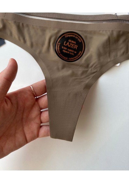 Orijinal Lazer Kesim Spandex Invisible Dikişsiz Transparan Detaylı Tanga- 2803
