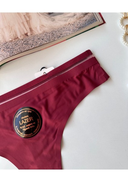 Orijinal Lazer Kesim Spandex Invisible Dikişsiz Transparan Detaylı Tanga- 2803