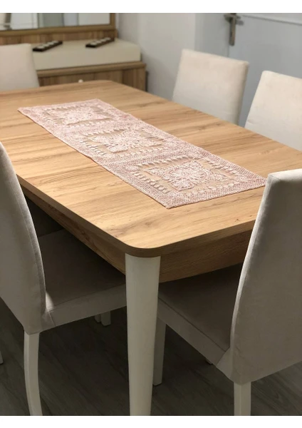 Sosyete Dükkanı Dantelli Oval Runner (110X35)