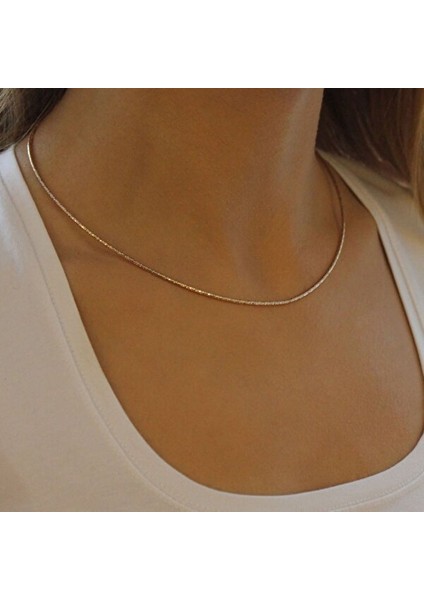 Yleaf Gold Ince Choker Kolye