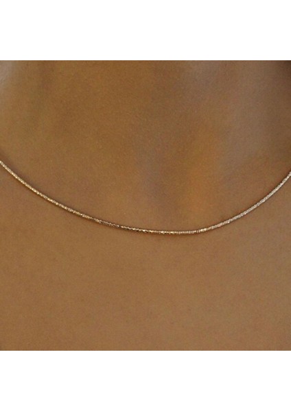 Yleaf Gold Ince Choker Kolye modelleri