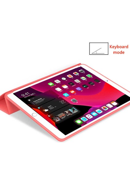 Apple ipad Air 2 9.7 Inç Kılıf Yatay ve Dikey Standlı Uyku Modlu Arka Sert Pc Trifold Tablet Kılıfı (Model A1566,A1567)