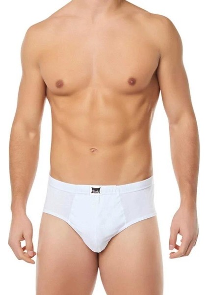 Erkek Pamuklu Penye Slip Külot Beyaz 0109 - 6 Adet