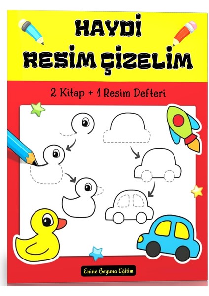 Enine Boyuna Eğitim Haydi Resim Çizelim Seti 2 Kitap - 1 Resim Defteri