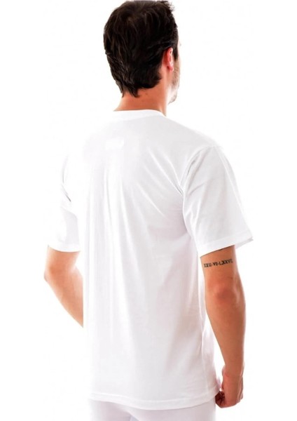 Erkek Sıfır Yaka Yarım Kol Fanila Atlet 0105 - 6 Adet