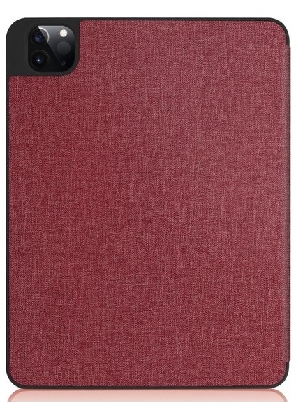 Apple iPad Pro 11 2022 4.nesil M2 Çipli Kılıf Yatay Standlı Kot Desenli Uyku Modlu Kalemlikli Silikon Smart Tablet Kılıfı (Model A2759,A2435,A2761)
