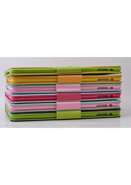 Apple iPad Mini 2 Kılıf Delüx Kumaş Desenli Yatay Standlı Silikon Tablet Kılıf (Model A1489,A1490)