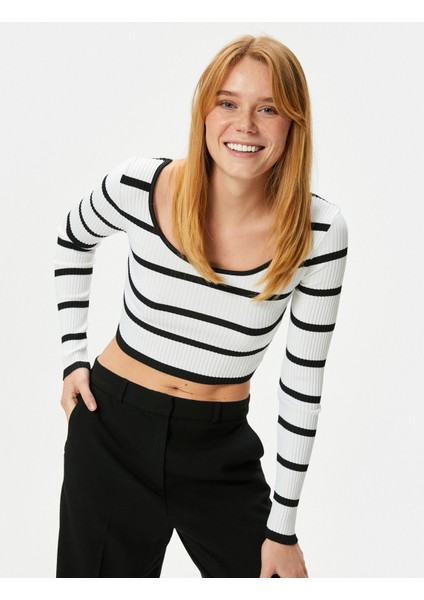 Crop Triko Kazak U Yaka Fitilli fiyatları