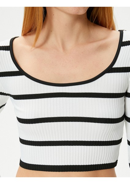 Crop Triko Kazak U Yaka Fitilli indirimleri