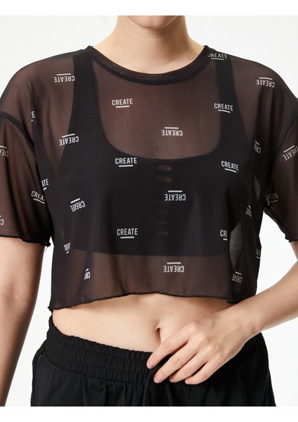 Tül Spor Tişört Baskılı Kısa Kollu Bisiklet Yaka indirimleri