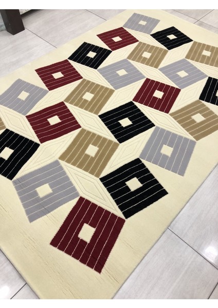 Saray Vizyon 10958 R 150X230 Gri Siyah Kırmızı 4 M2 Halı !