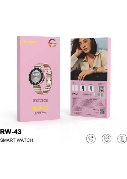 Hainoteko Rw-43 Gps/nfc/siri Destekli Watch 4 Mini Amoled Ekran Akıllı Saat