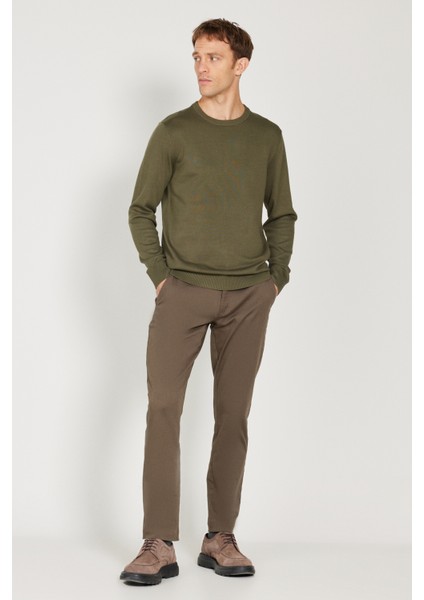 ALTINYILDIZ CLASSICS Erkek Haki Standart Fit Normal Kesim Bisiklet Yaka Triko Kazak fiyatları