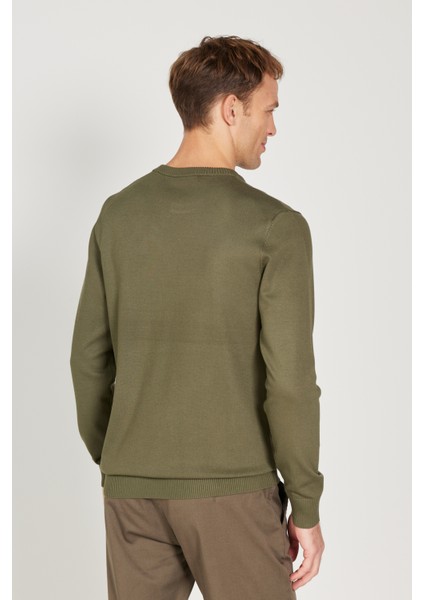 ALTINYILDIZ CLASSICS Erkek Haki Standart Fit Normal Kesim Bisiklet Yaka Triko Kazak indirimleri