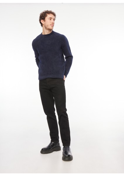 Bisiklet Yaka Slim Fit Lacivert Erkek Kazak MI2566SS