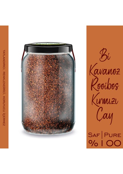 Kırmızı Çay Rooibos Bi Kavanoz 660 cc Cam Kavanozda Saf Katkısız Rooibos Roibos Roybos Pure Red Tea