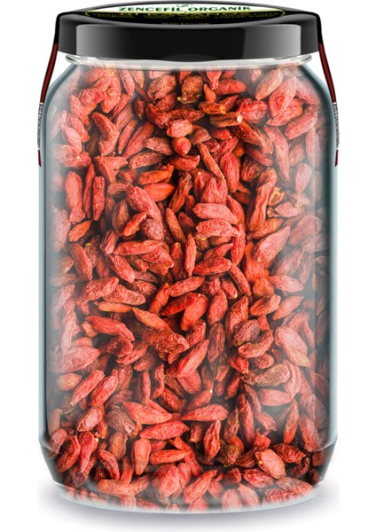 Zencefil Organik Goji Berry Bi Kavanoz 660 cc Cam Kavanozda Katkısız Kuru Goji Berry Üzümü Pure Dried Goji Berries