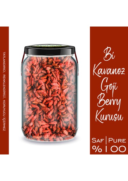 Zencefil Organik Goji Berry Bi Kavanoz 660 cc Cam Kavanozda Katkısız Kuru Goji Berry Üzümü Pure Dried Goji Berries