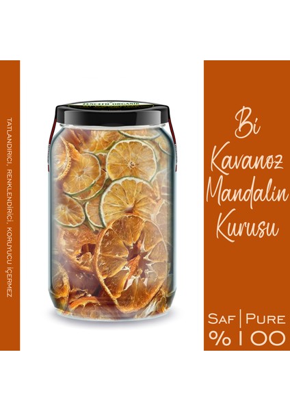 Mandalin Kurusu Bi Kavanoz 660 cc Cam Kavanozda Saf Katkısız Kuru Mandalina Cipsi Dried Tangerine