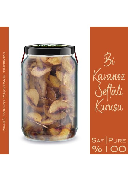 Şeftali Kurusu Bi Kavanoz 660 cc Cam Kavanozda Katkısız Yaprak Dilim Kurutulmuş Şeftali Dried Peach