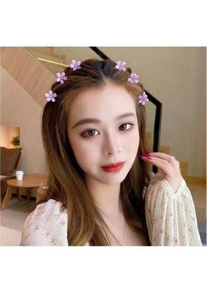 Çicekli Taşlı Minimal Mandal Toka, Saç Toka