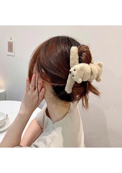 Peluş Çift Taraflı Ayıcıklı Mandal Toka,