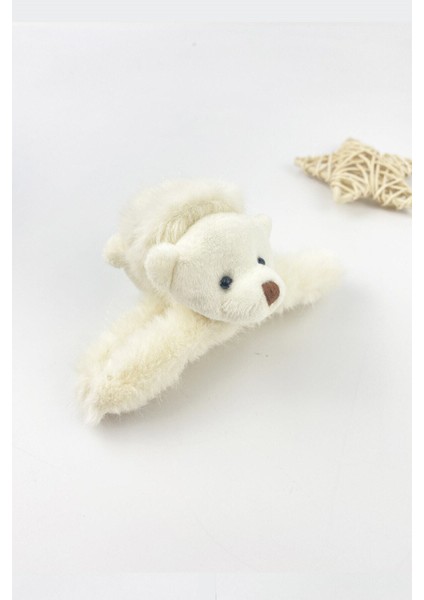 Ayıcıklı Peluş Mandal Toka Çift Taraflı Yumuşak Doku ile Kadınlar İçin 11 cm