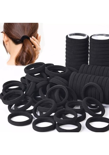 Siyah Lastik Toka Kadınlar İçin Dayanıklı 6 Adet Set