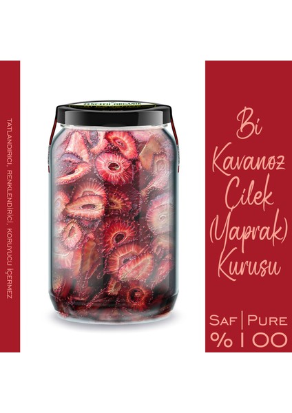 Bi Kavanoz Goji Berry + Bi Kavanoz Yaprak Çilek Kurusu Çilek Cipsi 660 Cc'lik 2 Adet Cam Kavanozda