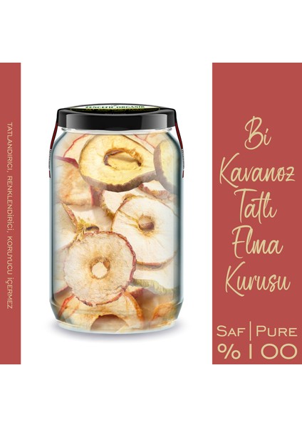 Bi Kavanoz Kırmızı Tatlı Elma Kurusu + Bi Kavanoz Yeşil Ekşi Elma Kurusu 660 Cc'lik 2 Adet Kavanozda