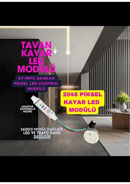 Tuşlu Tavan/duvar Aydınlatma Kiti 20 Efekt Animasyon (Magic Led) Günışığı