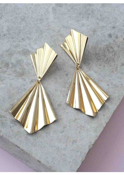 Jewelry Yelpaze Küpe Gold