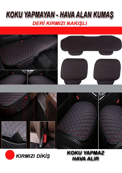 Toyota 3D 3lu Koltuk Minderi Siyah Kırmızı