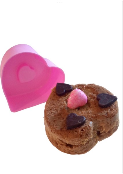 Bybirgül Pembe 12 Li Mini Silikon Kalp Kek Kalıbı,muffin Kalıbı ,airfryer Kabı 12 Adet