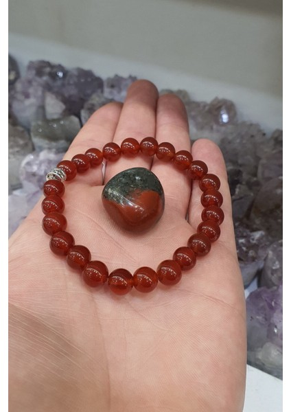 Akik Doğal Taş Bileklik 8 mm ( Kan Taşı Hediye ) ( Nazara Karşı Koruma ) Aa Kalite fiyatları