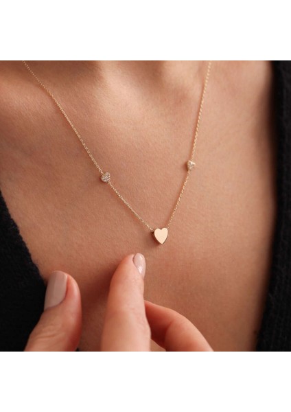 Altın Kalpli Kolye Aile modelleri