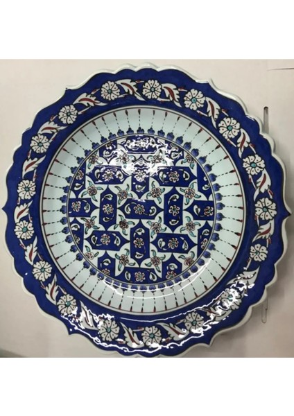 -Çini El Emeği Teşhip Sanatı Özel Tasarım Kabartma Desenli Çini 30 cm Duvar Tabağı TYC00372195072