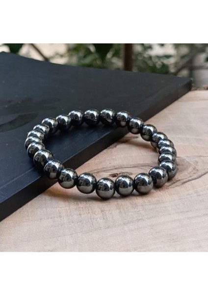 Hematit Doğal Taş 8 mm Bileklik (Stres Bilekliği)