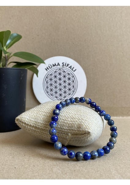 Lapis Lazuli Doğal Taş Bileklik (Mühürlü) 6mm modelleri