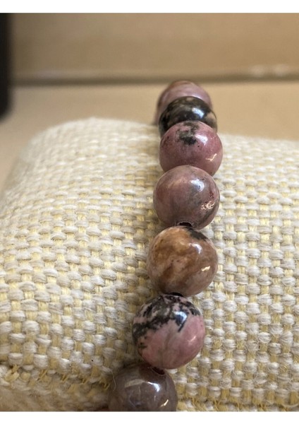 Rodonit Doğal Taş Bileklik 8mm (Mühürlü) modelleri