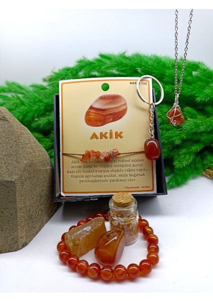 Akik (Carnelyan) Doğal Taş Set (Sertifikalı) fırsatları
