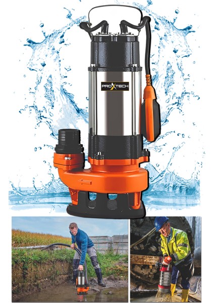 V1100F Drenaj Temiz Foseptik Atık Su Dalgıç Pompası Foseptik Pompa 1,5 Hp