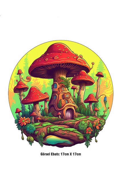 Renkli Mantarlar Ütü ile Yapışan Tekstil Dtf Baskı