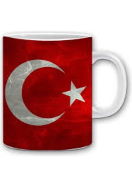 -Özel Türk Bayrağı Temalı Baskı Beyaz Kupa BK00001396