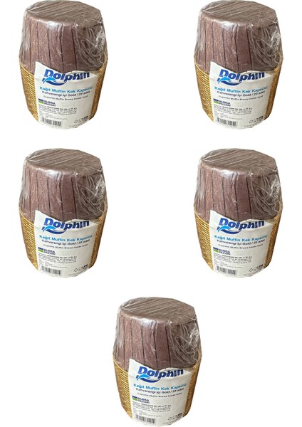 Muffin Kağıt Karton Altın Kahve Cupcake Kek Kalıbı Kapsülü Kabı - 25 Adetlik 5 Paket