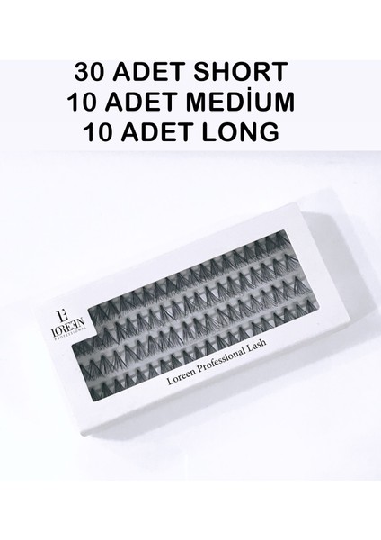 Loreen Professional 10 Ply Knot Free Düğümsüz 80 Adet Tekli Kirpik 50 Adet