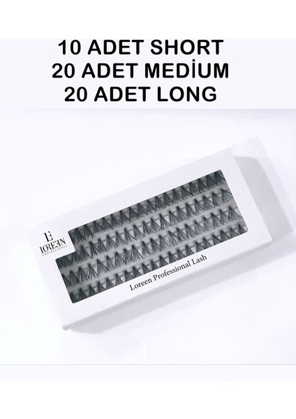 Loreen Professional 10 Ply Knot Free Düğümsüz 80 Adet Tekli Kirpik 50 Adet