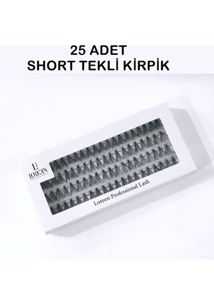 Loreen Professional 10 Ply Knot Free Düğümsüz 80 Adet Tekli Kirpik Short Small 25 Adet