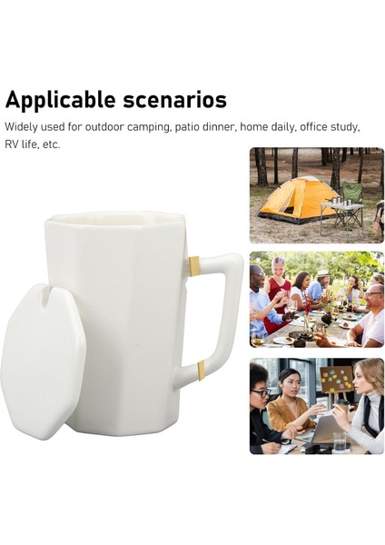Mermer Tasarımlı Kapaklı Kaşıklı Sıcak Tutan Kupa Bardak Fincan Mug Mini Motivasyon Termos 330 Ml.