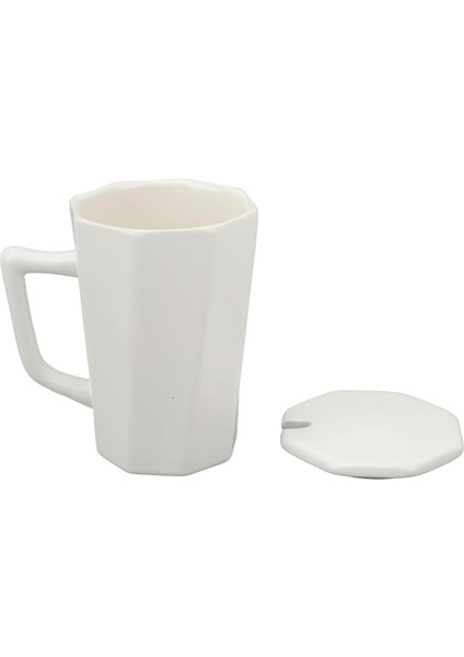 Mermer Tasarımlı Kapaklı Kaşıklı Sıcak Tutan Kupa Bardak Fincan Mug Mini Motivasyon Termos 330 Ml.